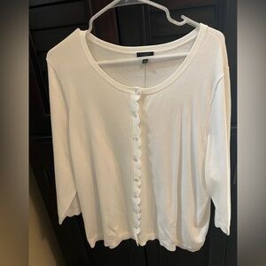 Talbots Charming Cardigan in White